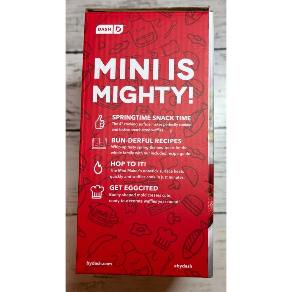 NEW Dash Aqua Bunny Mini Waffle Maker