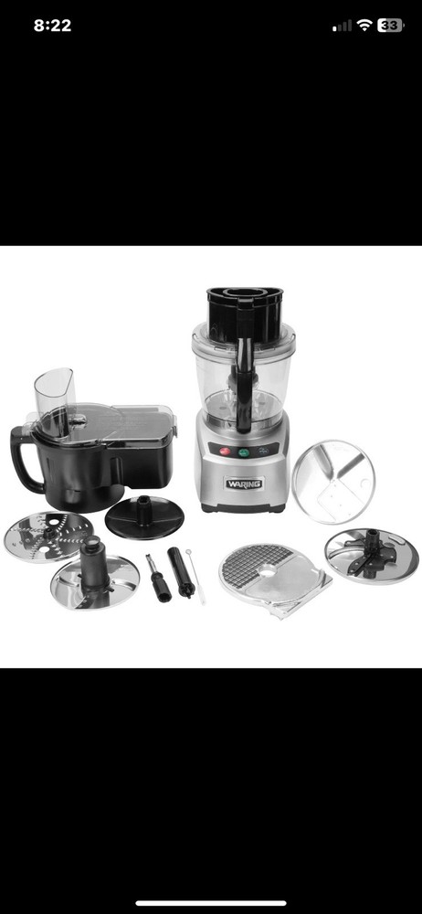 Waring Dice Combination Food Processor with 4 Qt. Clear Bowl, 4 Discs