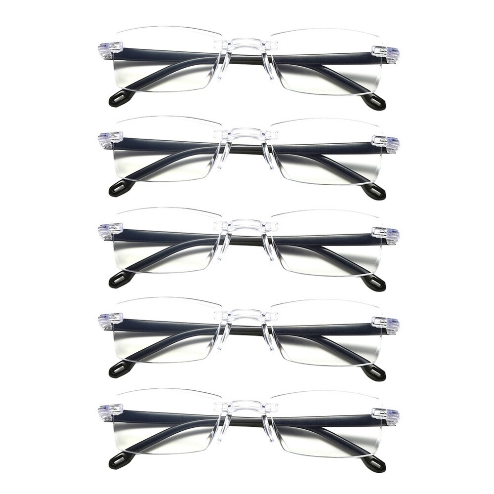 US 5-10 Pc Rectangular Rimless Blue Light Blocking Reading Glasses Unisex Reader