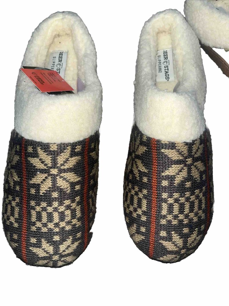 Men Slippers Lodge Patterned Clog Slipper Size Large (11-12)