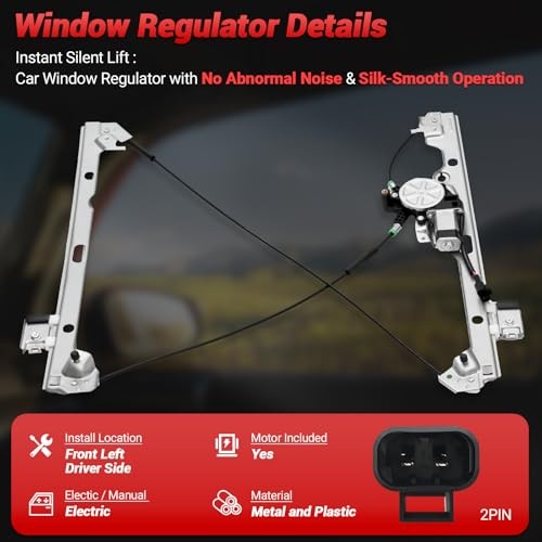 Front Driver Side Power Window Regulator with Motor Compatible with 741-644