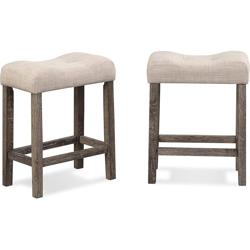 Counter Height Dining Set Table W/ Tufted Stools Soft Upholstered Foam Padding