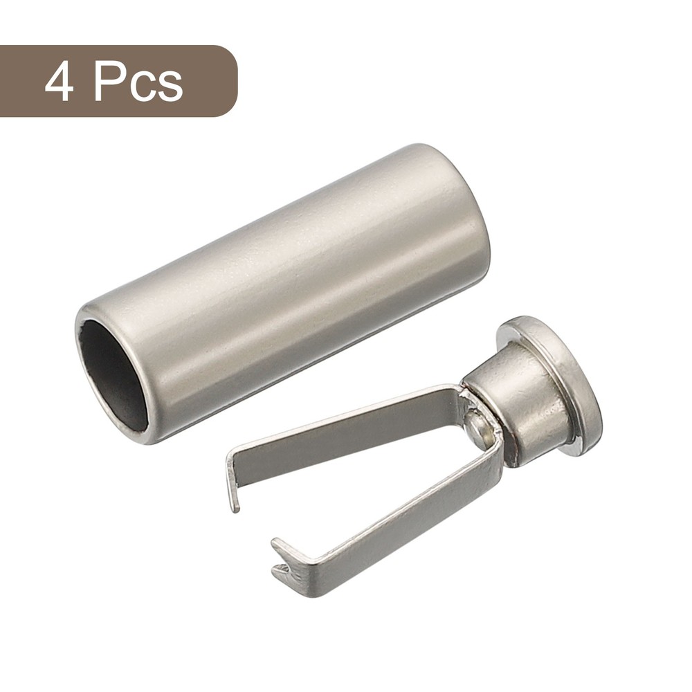 Shoelace Tips, 4pcs - Alloy Cylindrical Tip Replacement (Silver Tone)