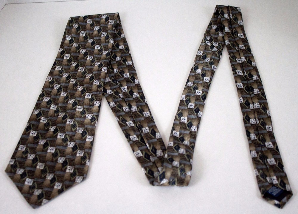 David Taylor Men's Polyester Tie Multiple Color Geometric