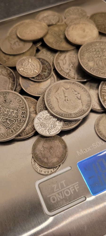 Large Bundle Of 1920-1946 Silver Coins. 350g