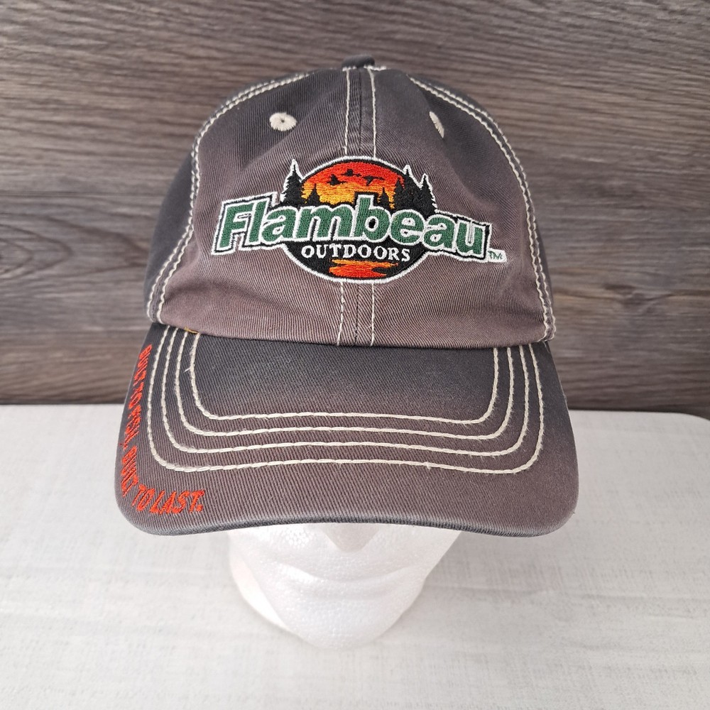 Flambeau Outdoors Strapback Distressed Hat Fishing Cap One Size Adjustable