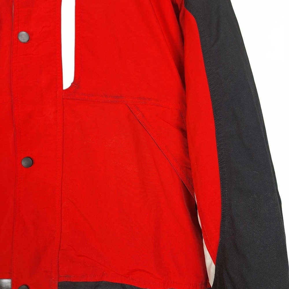 Rossignol Womens Ski Jacket Size Medium Red Black White Lined Hood Under Collar