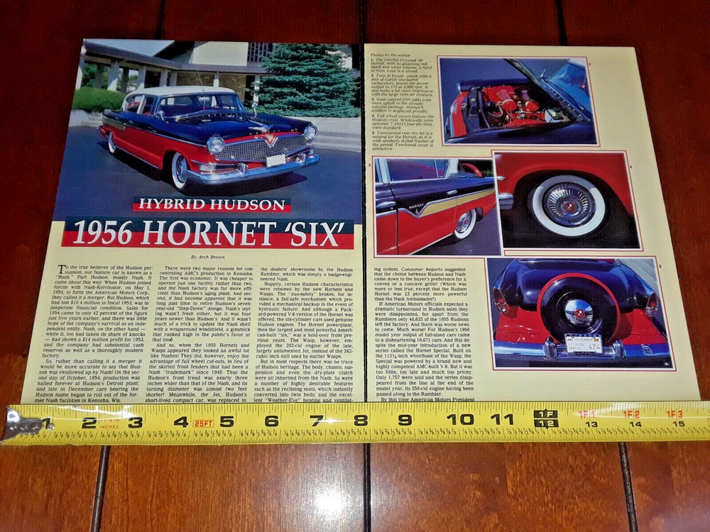 1956 HUDSON HORNET SIX ORIGINAL 1987 ARTICLE