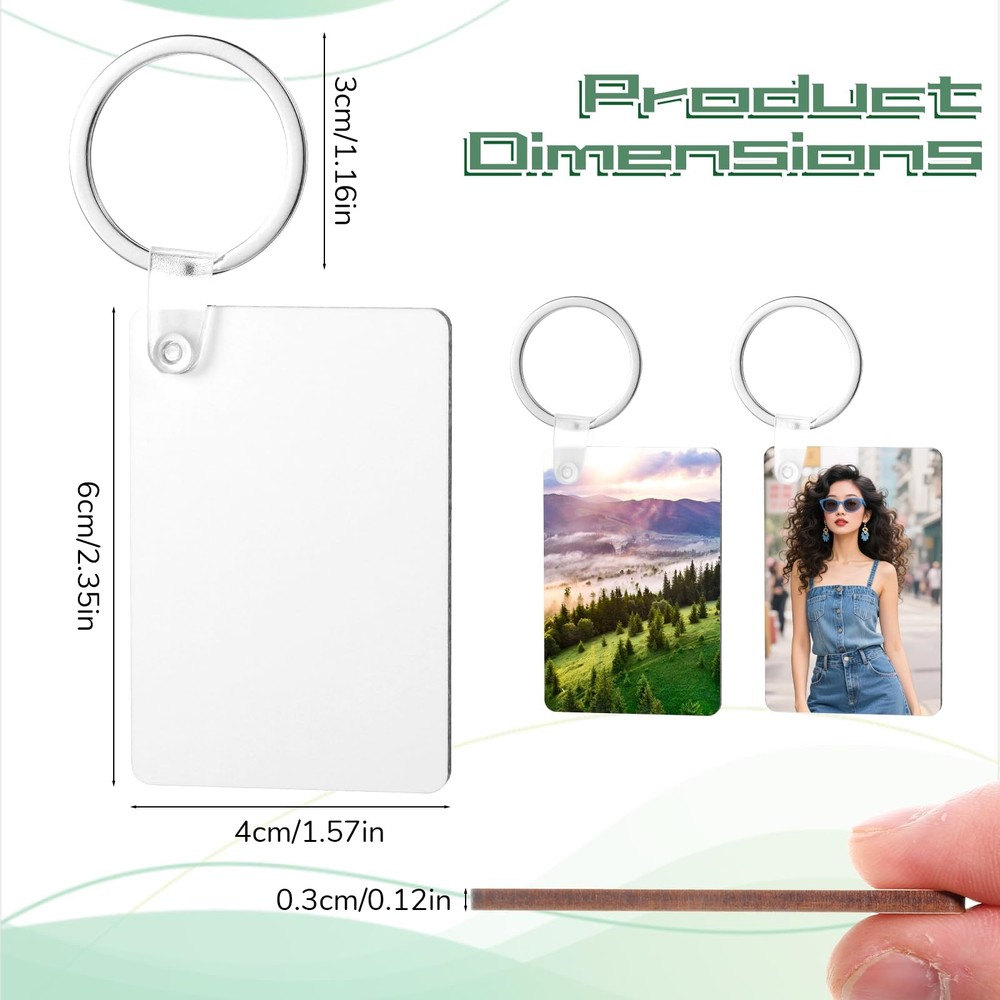 300 Pcs Sublimation Keychain Blanks Bulk, Double-Sided Sublimation Blanks Key...