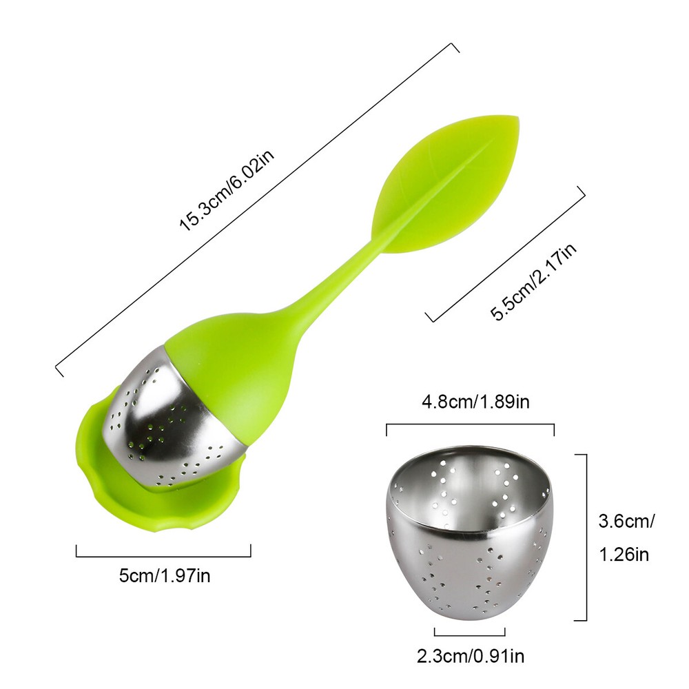 Silicone Tea Infuser Strainers Stainless Herbal Spice Filter Diffuser Red+Green