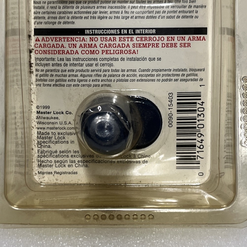 Smith & Wesson Master Lock Gun Trigger Lock New 90KADS&W