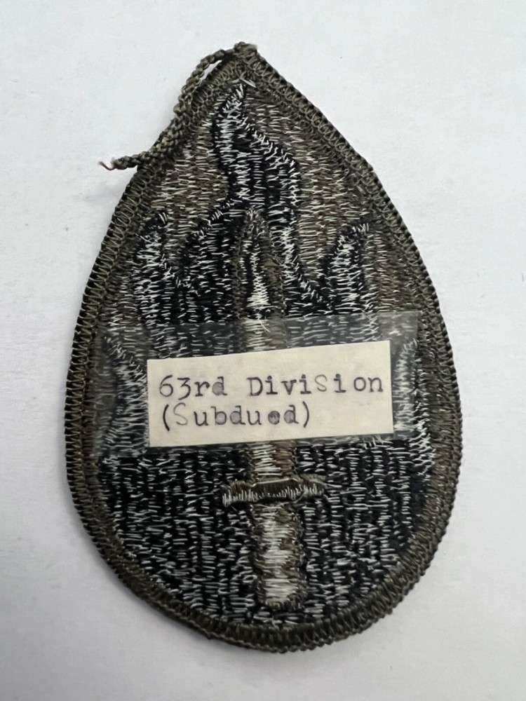 63rd Division Subdued US Army Patch