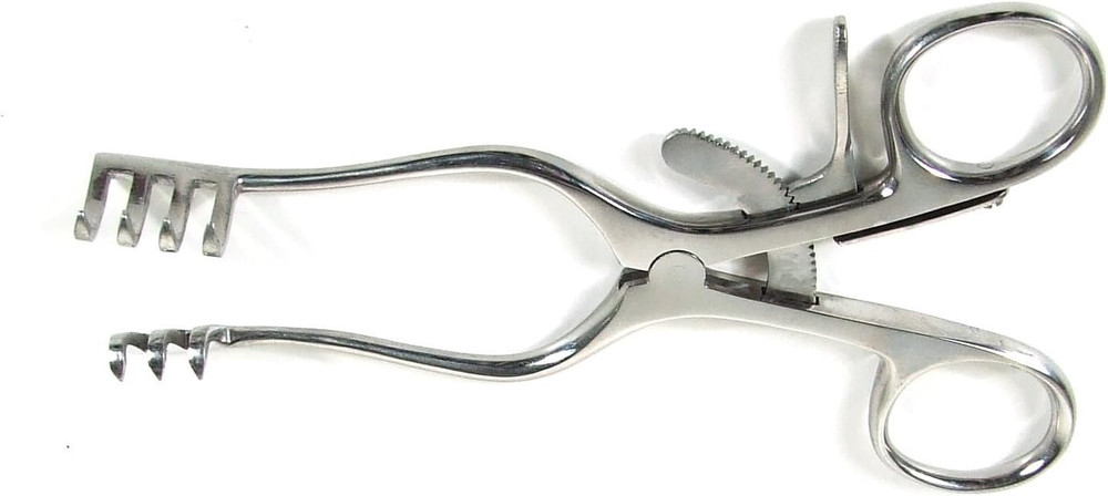 Weitlaner Retractor 6.5" 3x4 Prong SHARP Stainless Steel German Grade