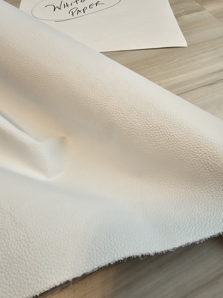 3-4oz PURE WHITE MATTE PEBBLED GRAIN SOFT LEATHER HIDE UPHOLSTERY,PANEL,SHEET