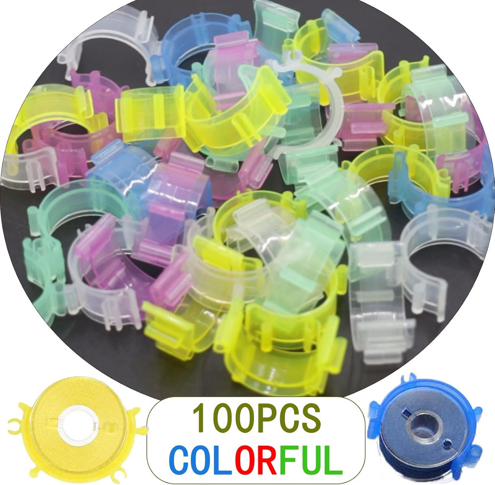 100Pcs Sewing Bobbin Clips, Colorful Bobbin Holder, Plastic Thread Clamps Spools