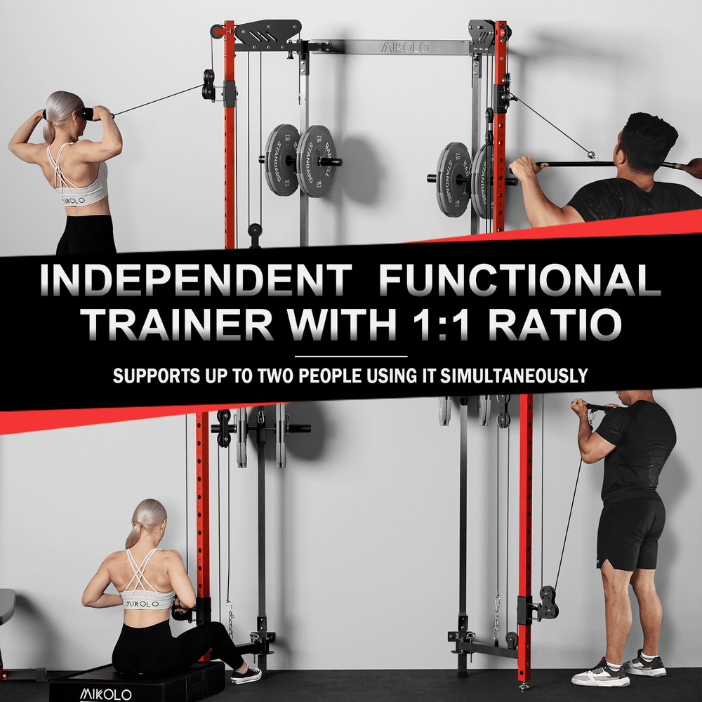 Foldable Power Rack Cage,1000Lbs Capacity Wall Mounted Squat Rack with Independe