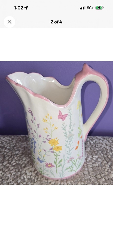 Dolly Parton Wildflower Springtime Ceramic Pitcher