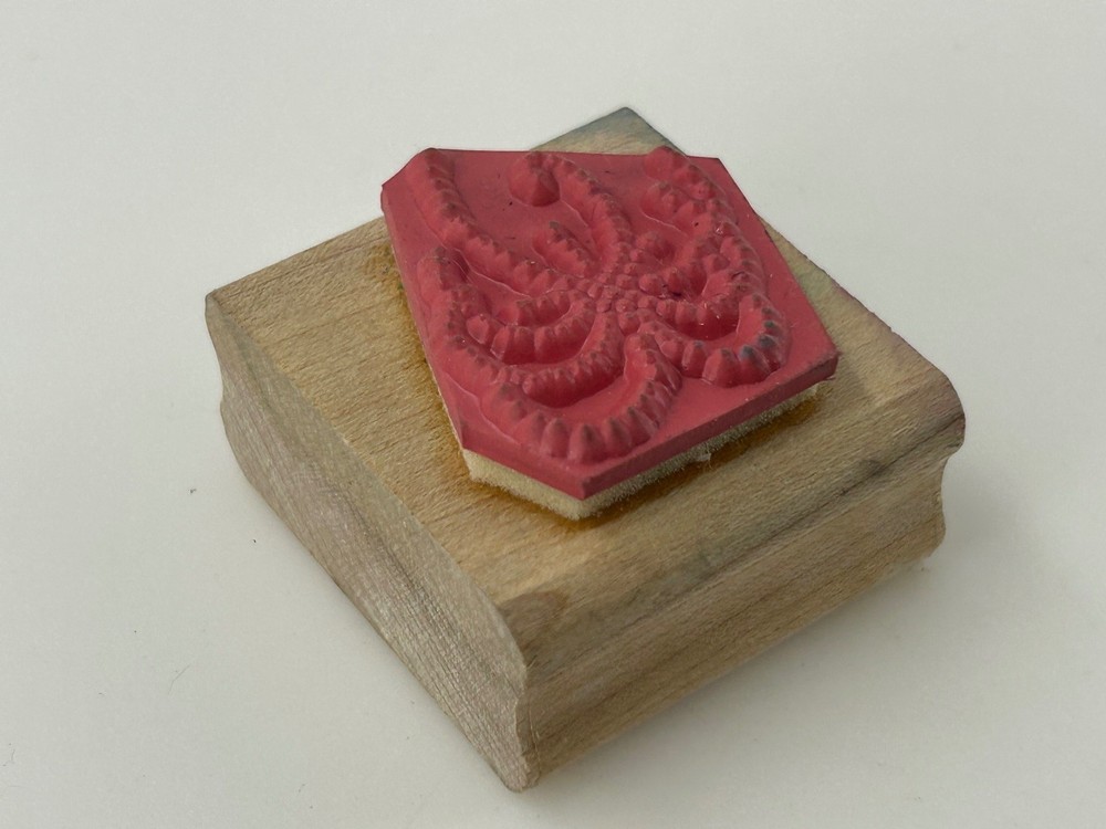 Stampscapes Design Co Wood Mounted Rubber Stamp Abstract Curly Pattern