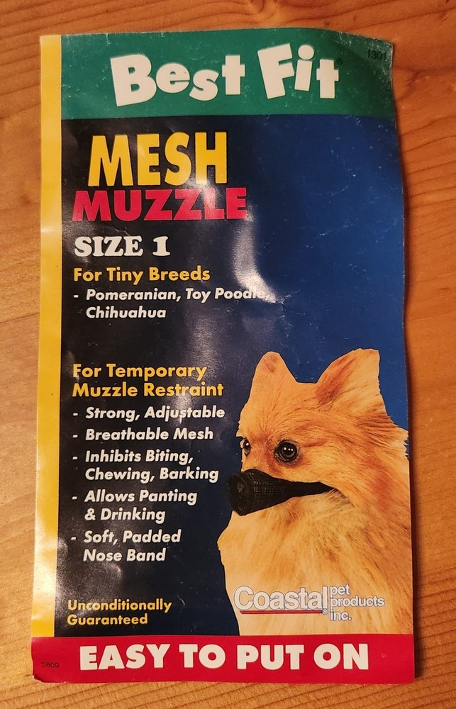 Best Fit Mesh Muzzle Size 1 For Tiny Breeds Up To 7 lbs.