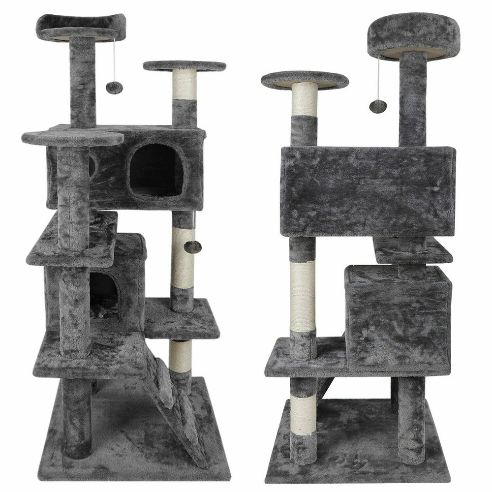 54" Cat Tree Tower Multi-Level Cat Condo with Scratching Post Kittens Activity