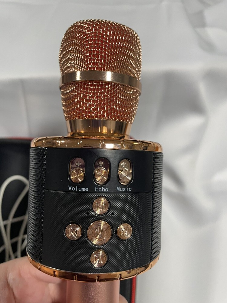 Amazmic Bluetooth Karaoke Microphone Rose Gold