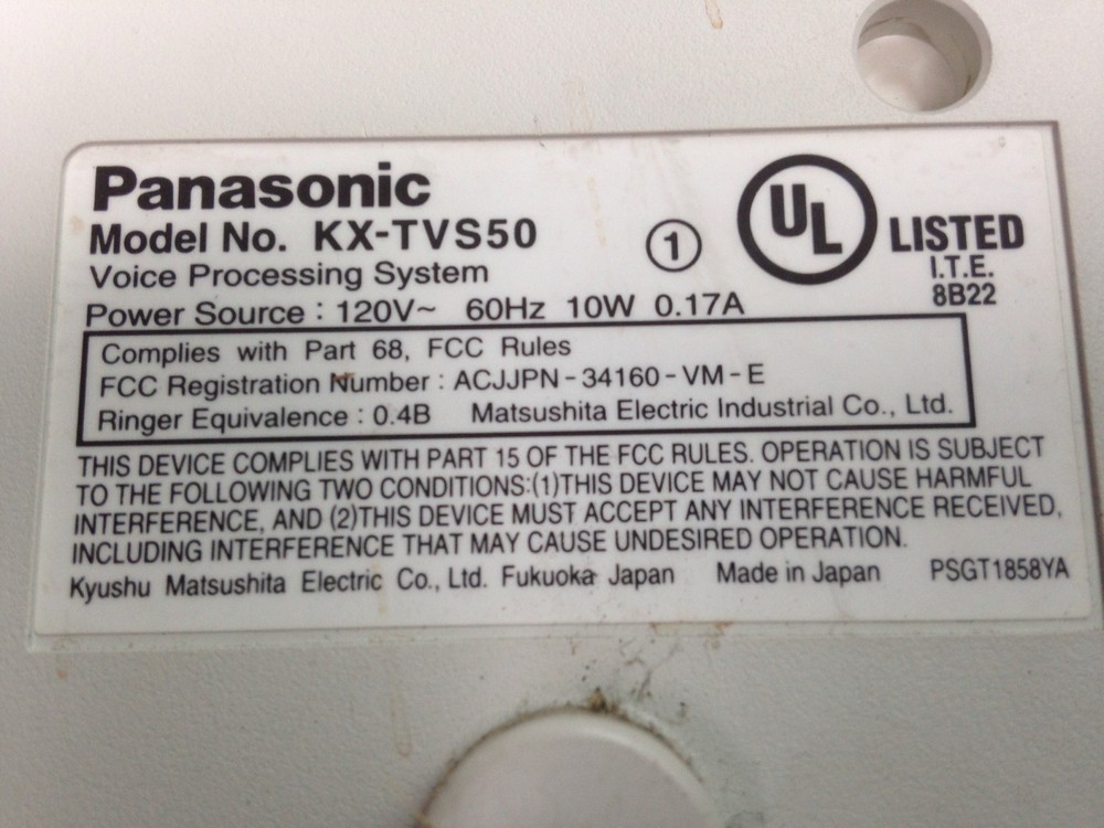 Panasonic Voice Processing System M# KX-TVS50