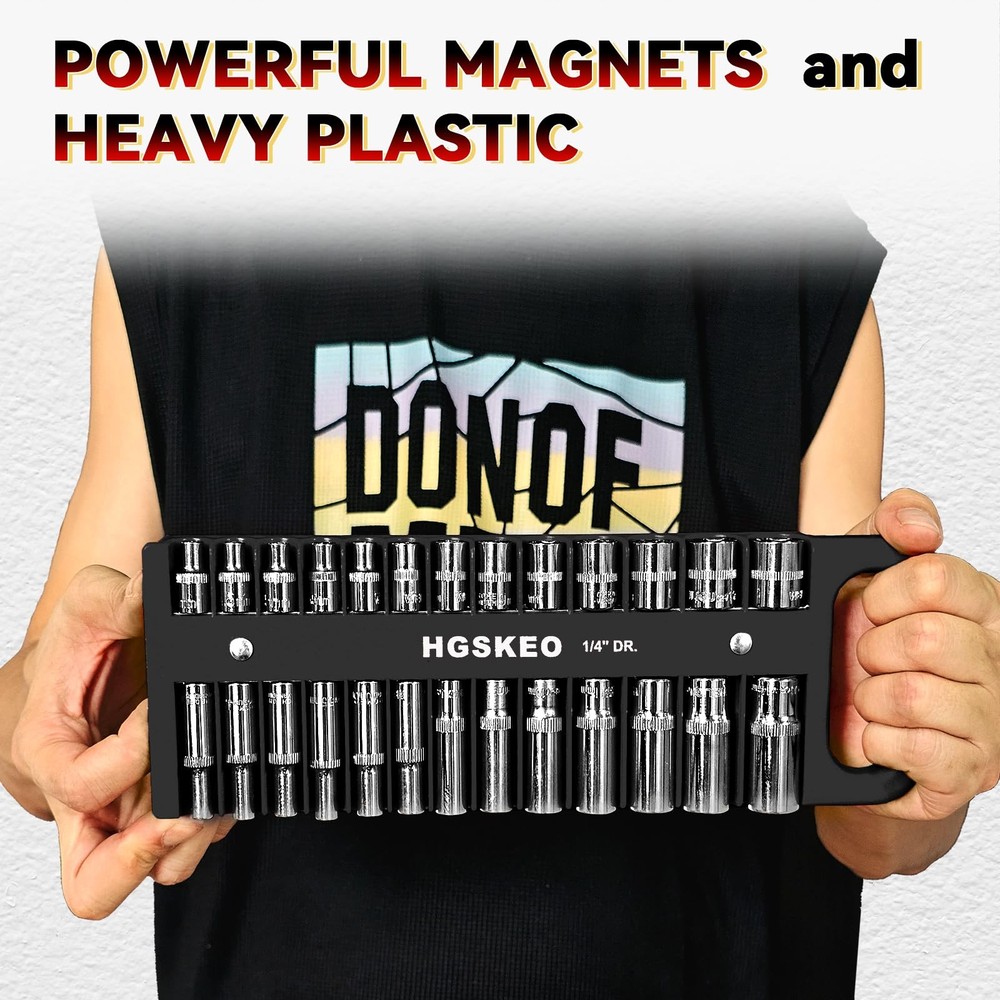 HGSKEO Magnetic Socket Holder Set with Handle, Portable Socket Organizer, Hea...