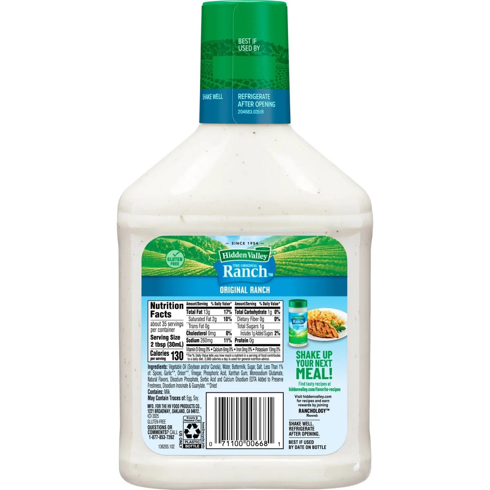 Original ranch salad dressing and topping