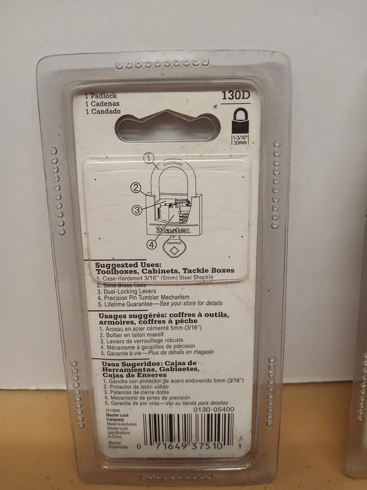 2 Master Lock Padlocks 130D Extra Corrosion Resistance