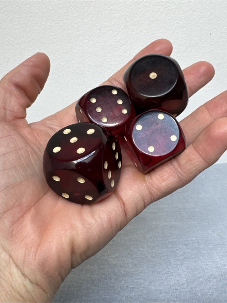 Vintage Cherry Bakelite Catalin Dice 46,9Gr 34,5mm
