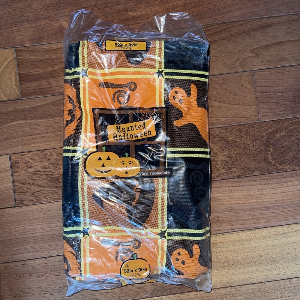 Halloween Vinyl Tablecloth 52x 90 Oblong
