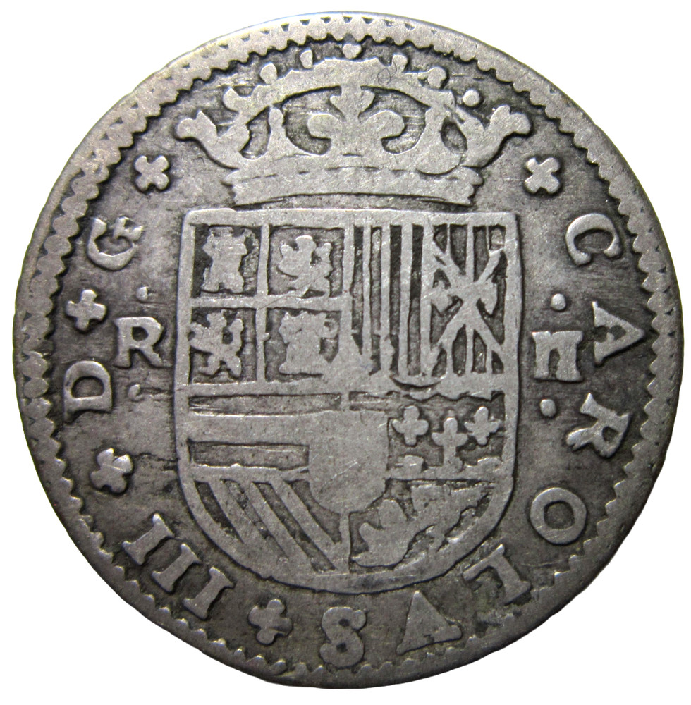 SPAIN, BARCELONA. SILVER 2 REALA, 1711.