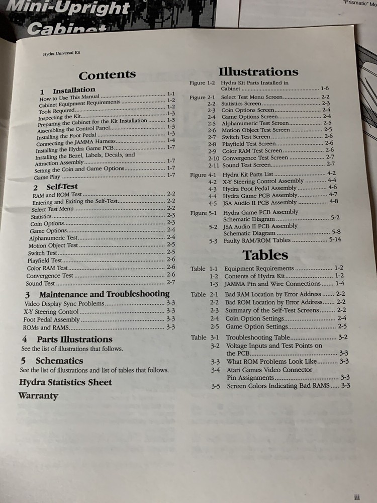 original Hydra Set Atari Arcade Video Game manual