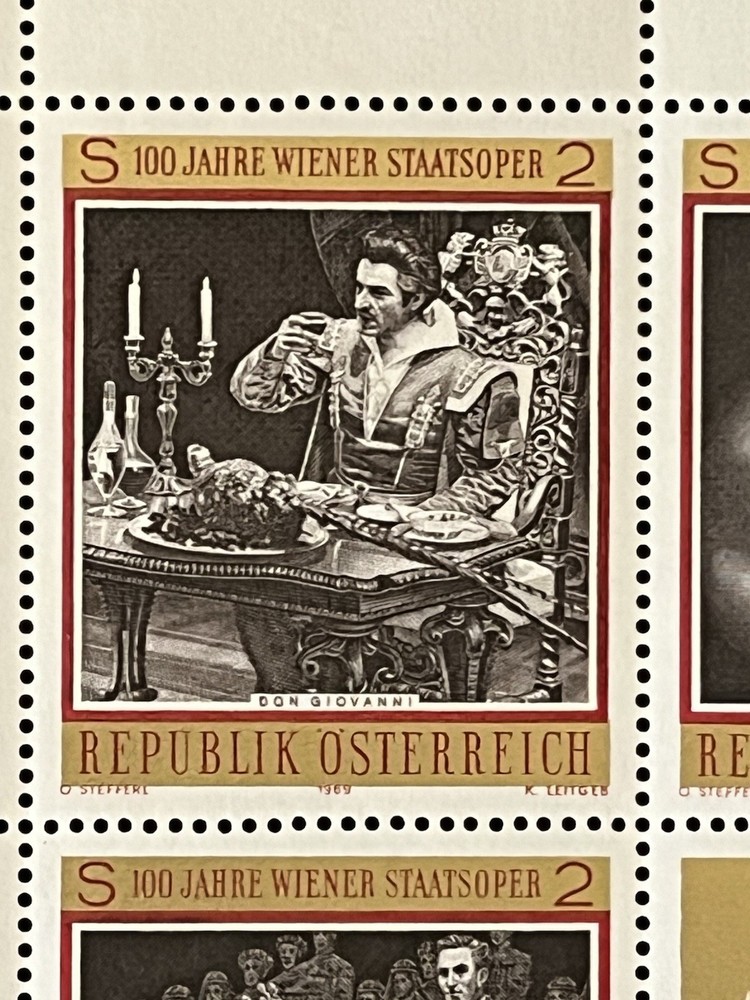 AUSTRIA 1969 - 4 Opera Mini Sheets - Post Office Counter Issue on 1 Sheet - MNH