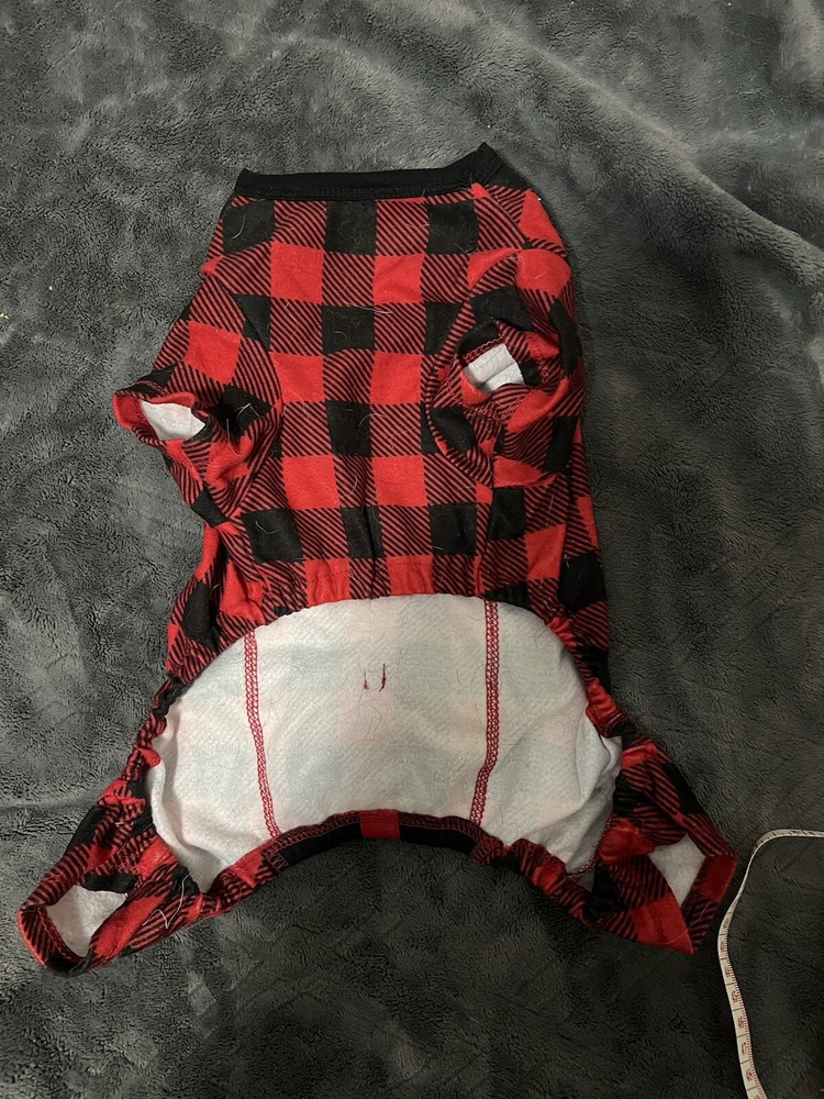 Plaid Present Dog Pajamas Size Medium (small Dogs)