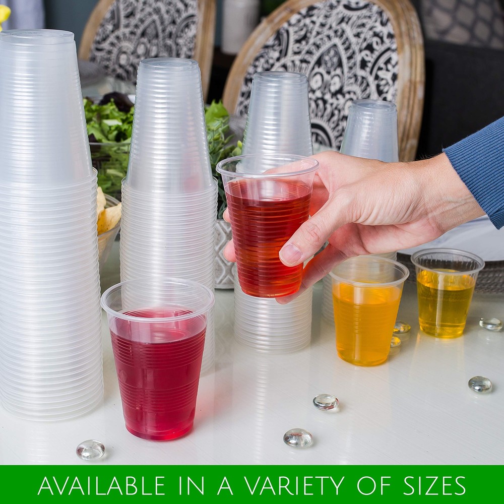 5 Oz Disposable Plastic Medium Weight Clear Drinking Cups 100 Count