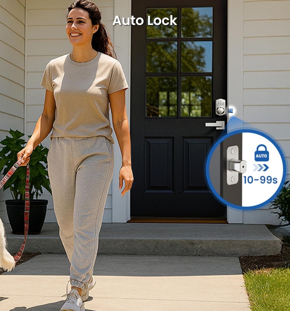 Durable KS02A Keyless Entry Door Lock - 20 User Codes & Auto-Lock Feature