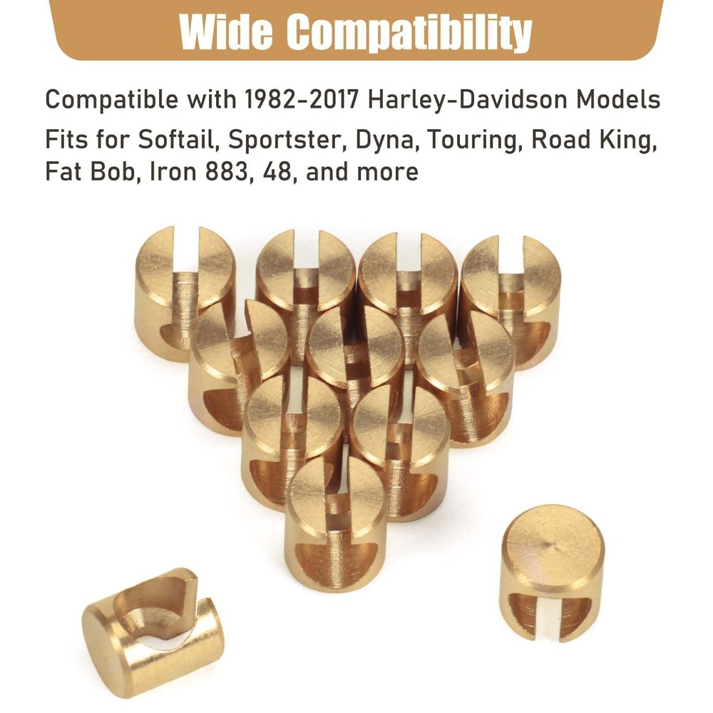 Throttle Cable Ferrules 12Pcs Replacement for Harley Davidson 1982-2017 56508-76