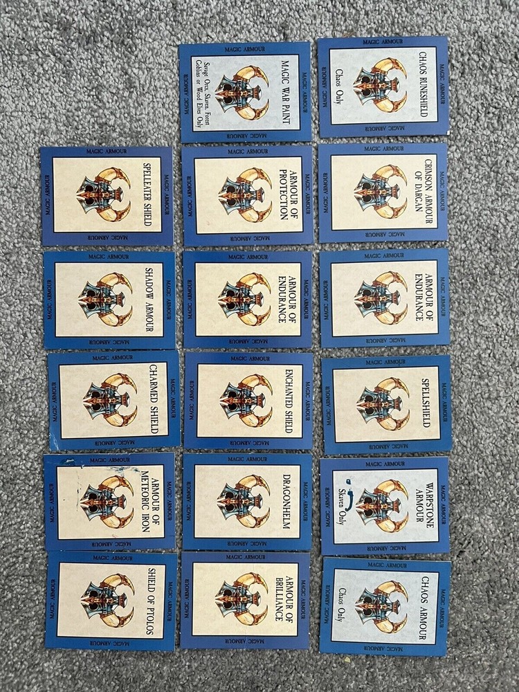 Magic Armour cards (17) - Warhammer Magic (5th Edition)