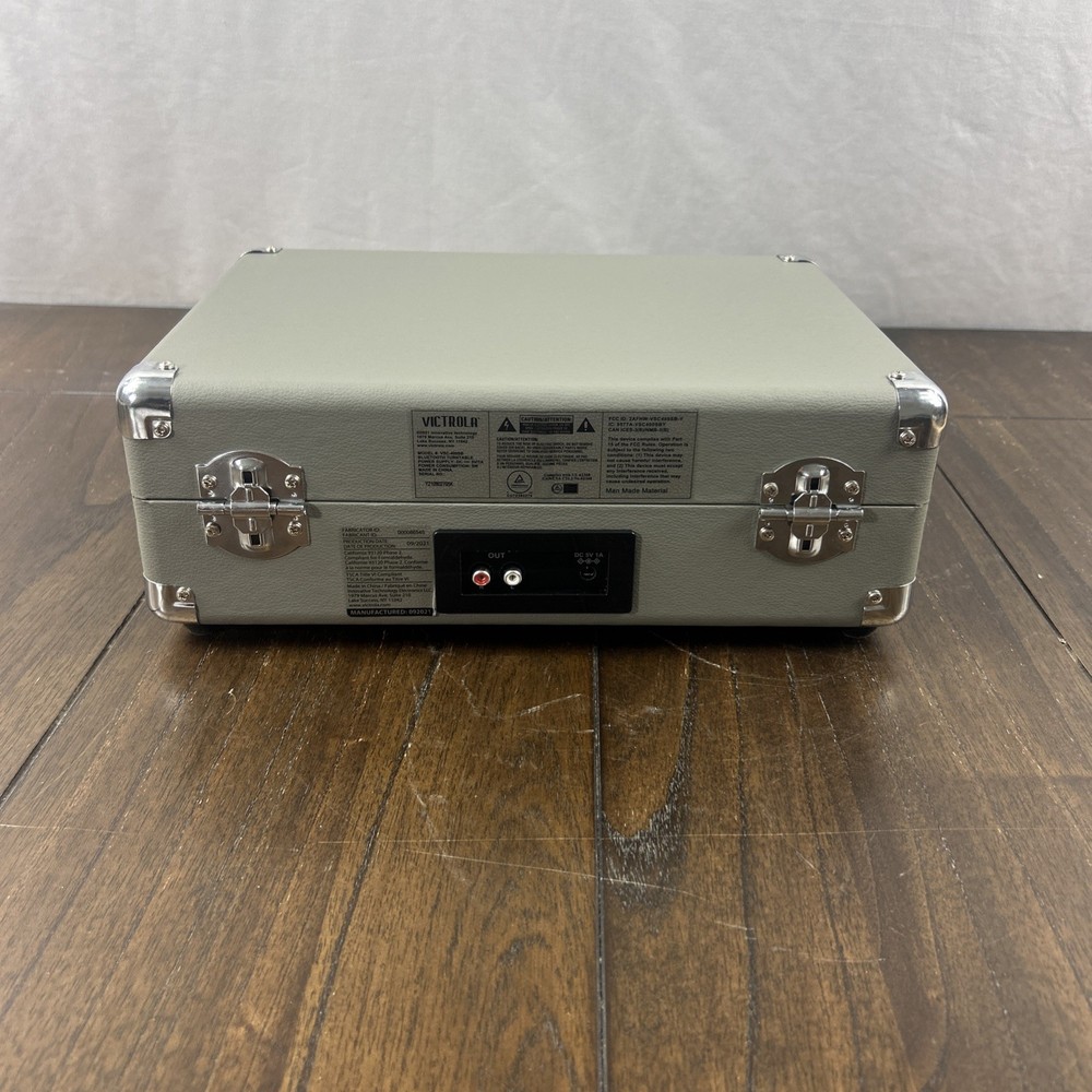 Victrola Journey+ Bluetooth Record Player Suitcase Gray Open Box Tested Working