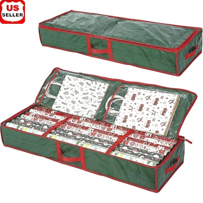 Underbed Gift Wrap Organizer Wrapping Paper Storage Container Holds 20 Rolls