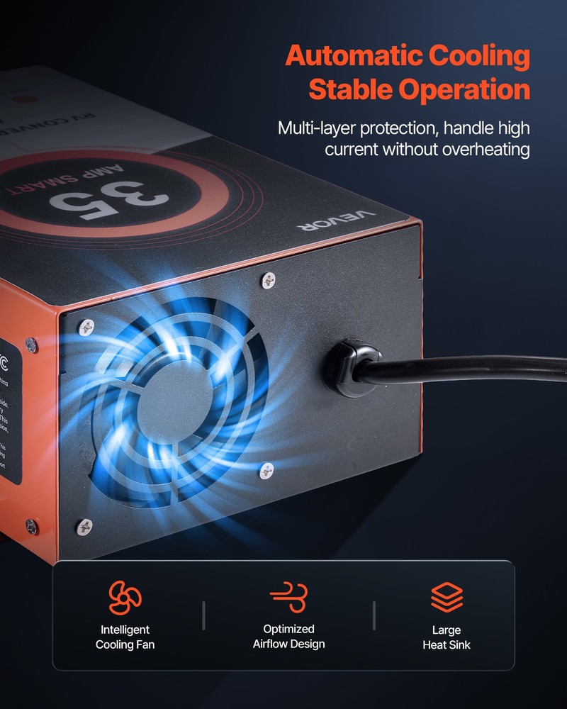 VEVOR RV Power Converter 35 Amp 110V AC to 12V DC RV Converter Battery Charger