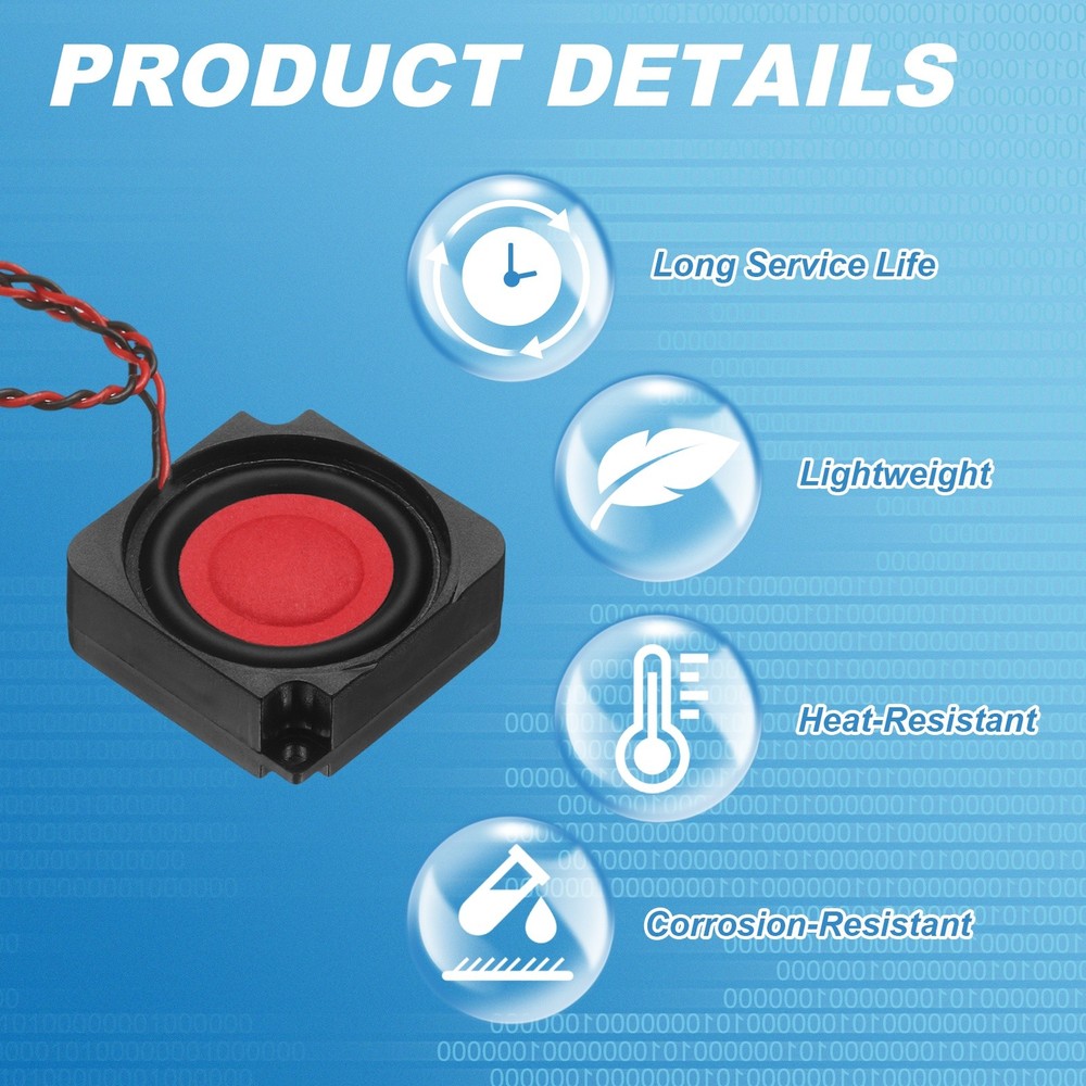 2W 8Ω Mini Speaker, 2PCS Full-Range Portable Micro Loudspeaker, Black Red