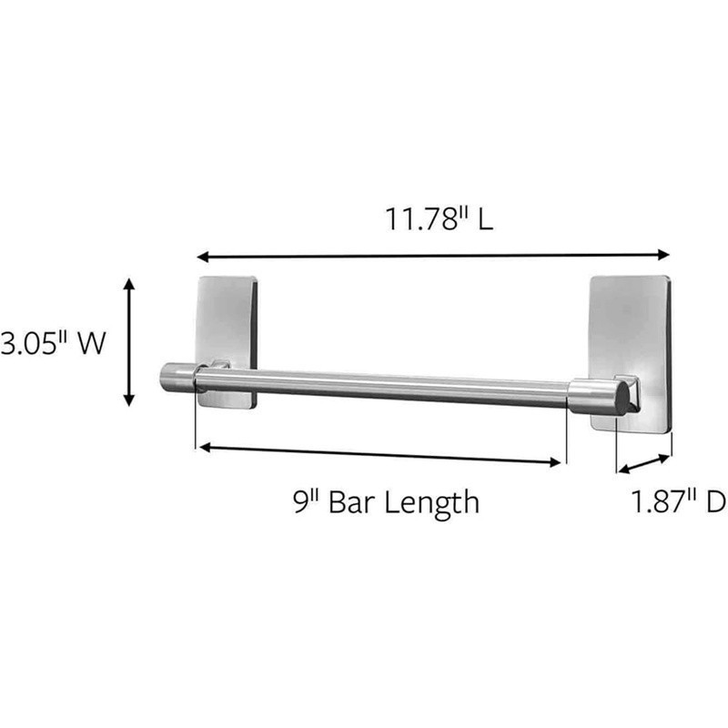 Damage Free Towel Bar Easy Install No Tools Needed Strong Adhesive Strips New