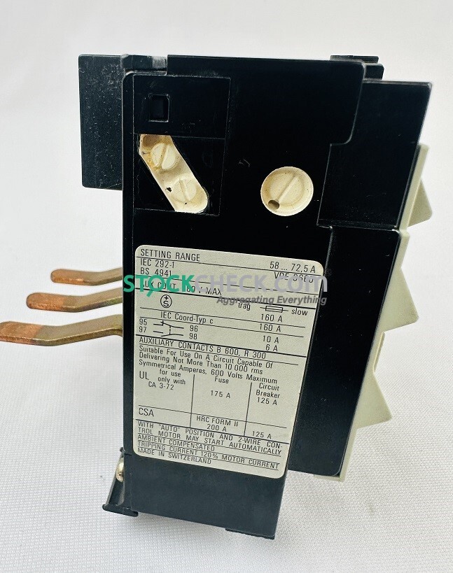 Sprecher Schuh CT 3-72 Overload Relay
