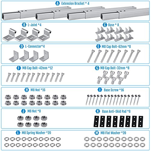 2 Sets (4Pcs) Solar Panel Mounting Brackets - Adjustable Solar Panel Tilt