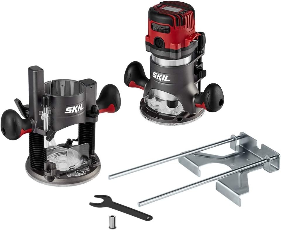14 Amp Plunge and Fixed Base Router Combo Kit with Variable Speed
