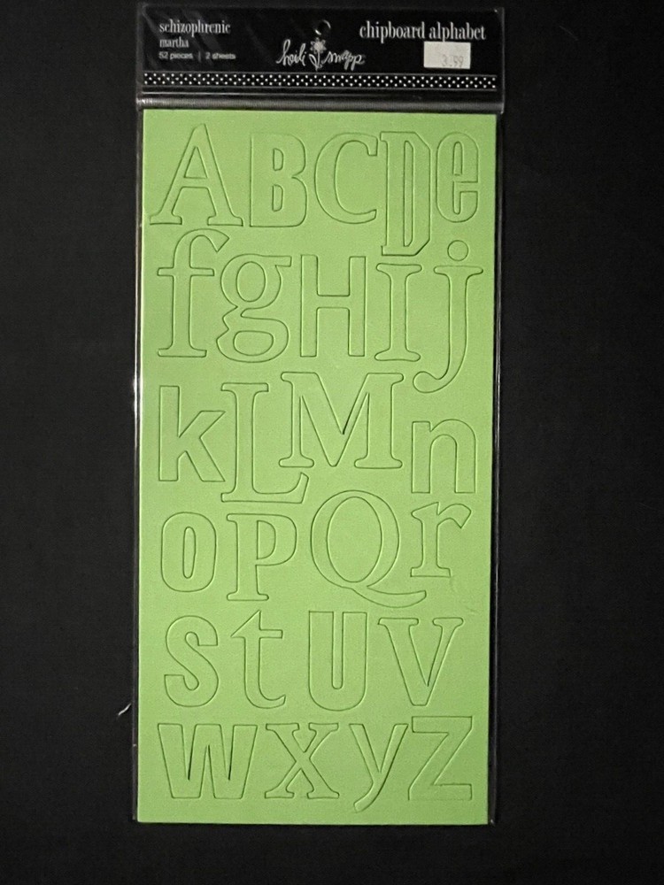 HEIDI SWAPP "SCHIZOPHRENIC" CHIPBOARD ALPHABETS