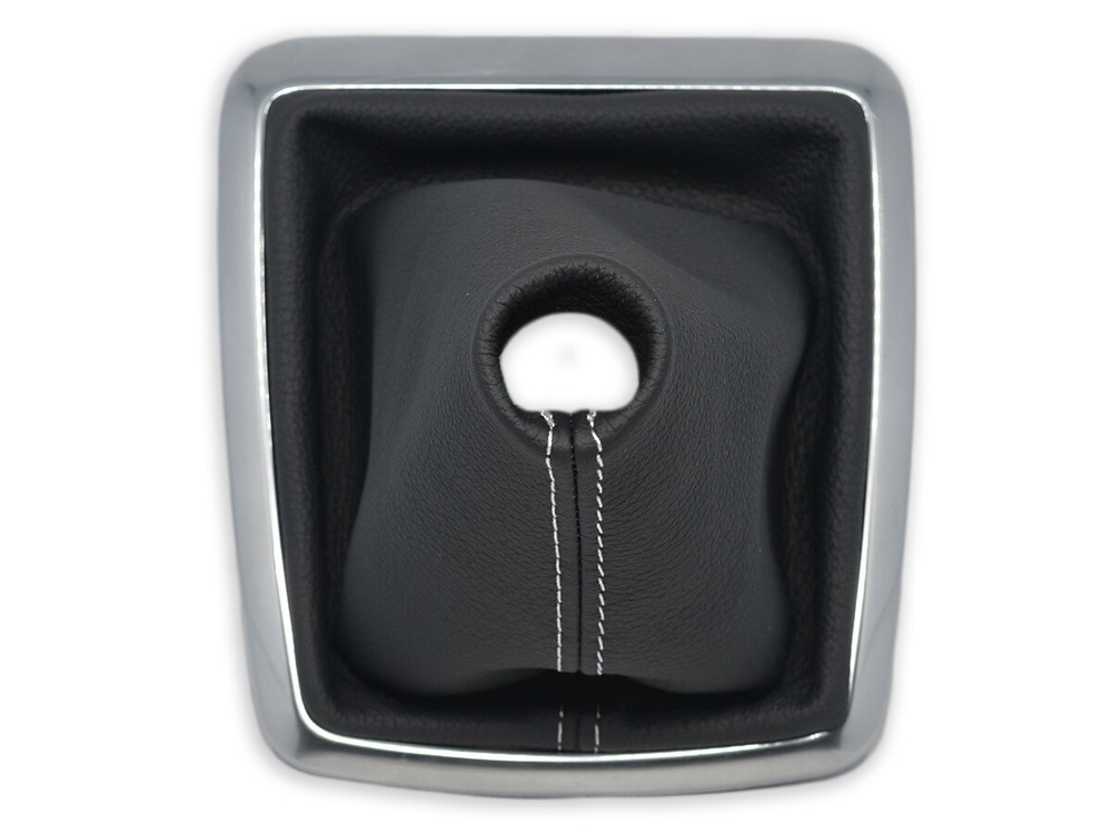 FOR FORD FOCUS 2 FL 08-10 GEAR SHIFT BOOT GAITER LEATHER STITCHING WHITE + FRAME