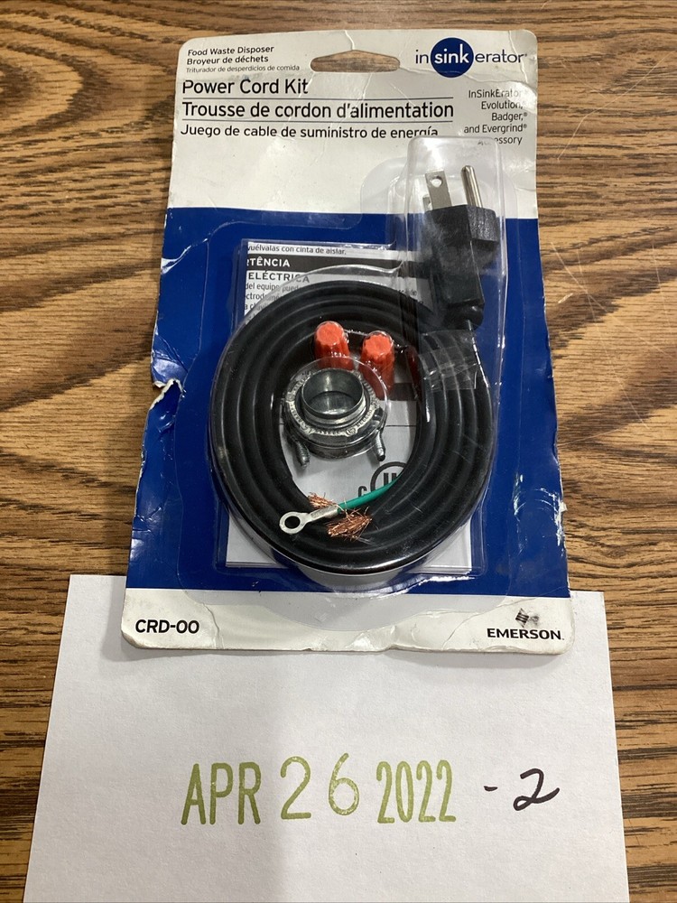 Garbage Disposal Power Cord Kit For Insinkerator CRD-OO